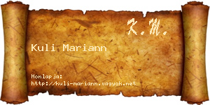 Kuli Mariann névjegykártya