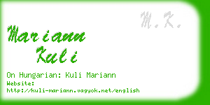 mariann kuli business card